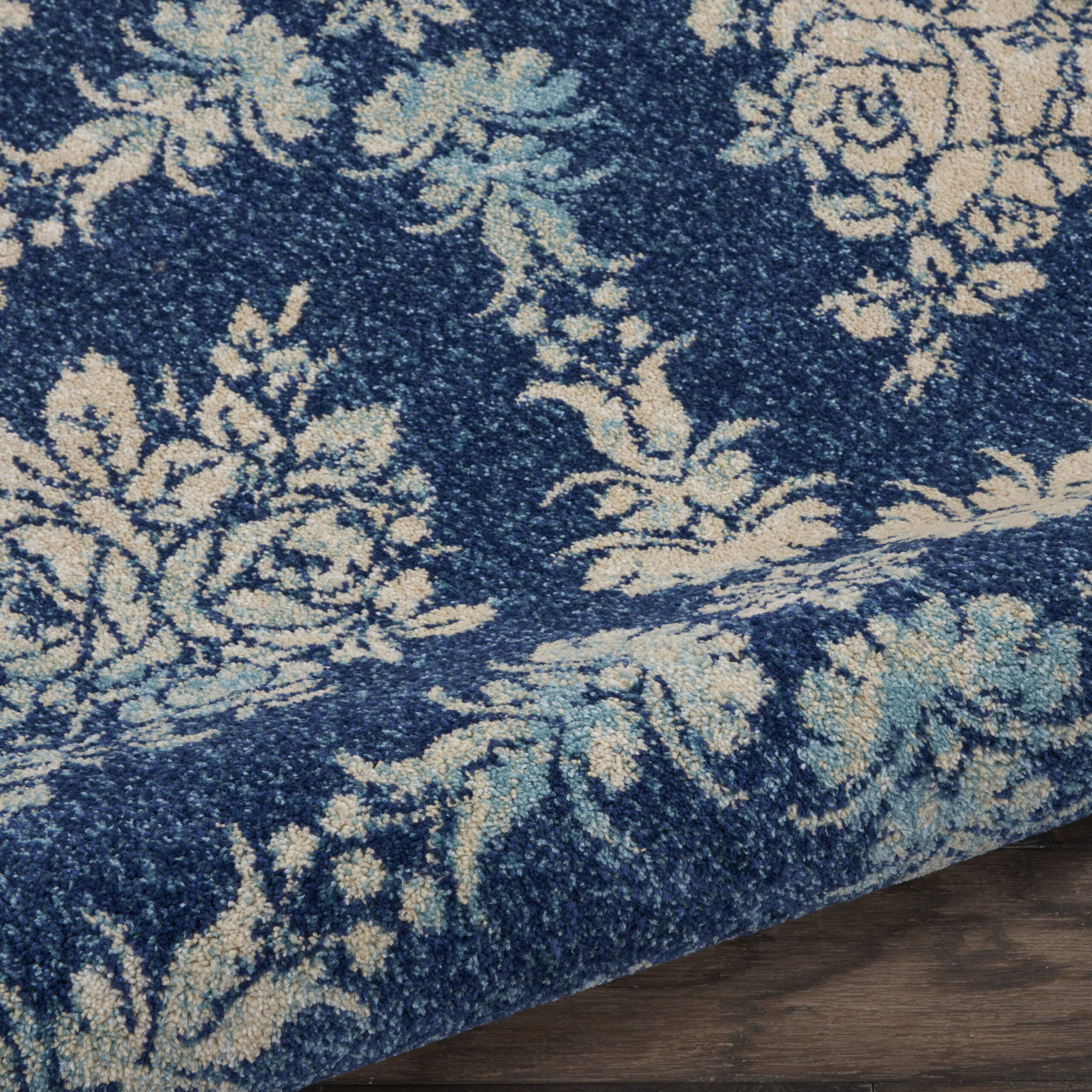 Nourison Tranquil TRA09 Navy Light Blue Area Rug - Image 3