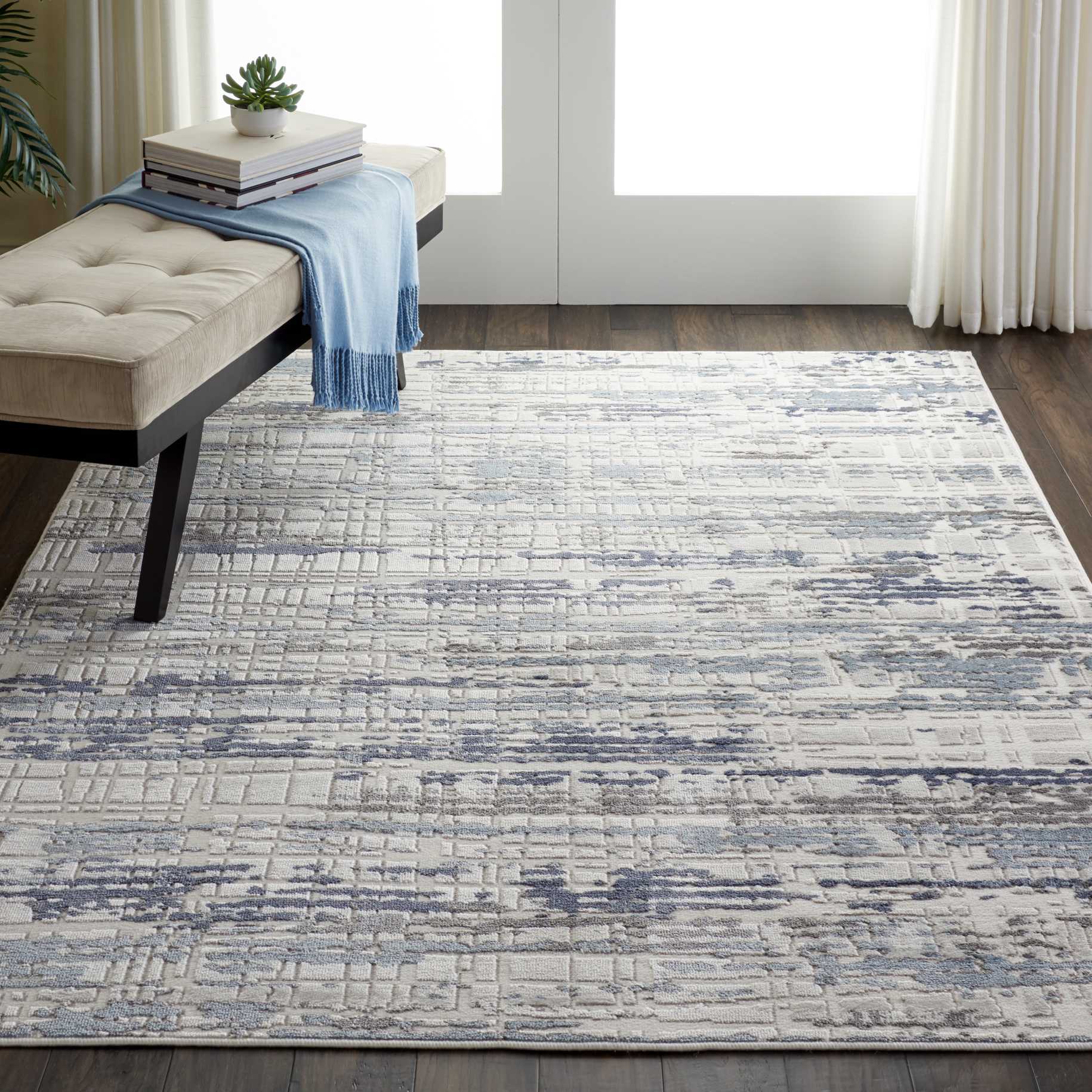 Nourison Urban Decor URD01 Slate/Ivory Area Rug - Image 5