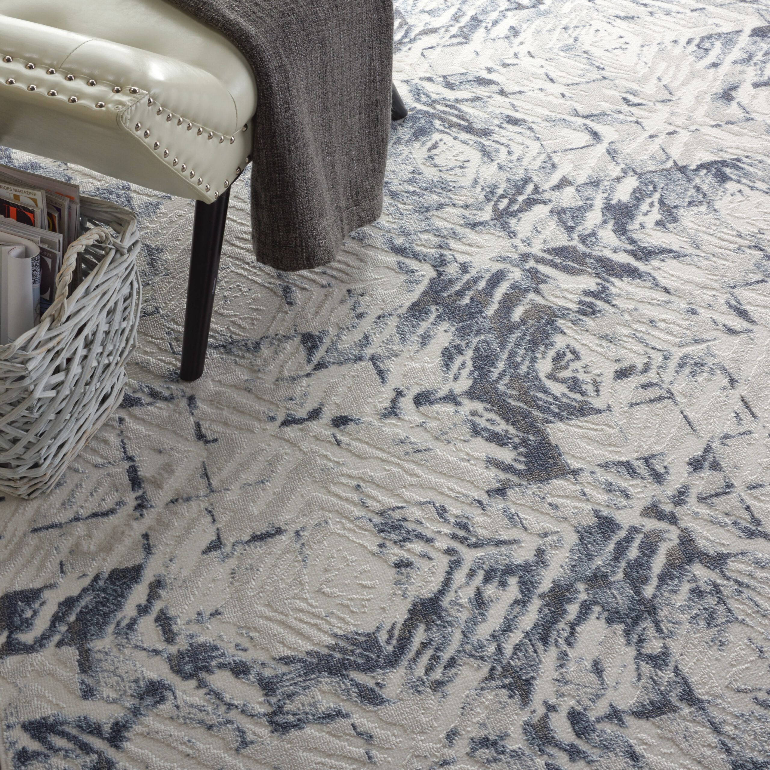 Nourison Urban Decor URD02 Ivory/Blue Area Rug - Image 6