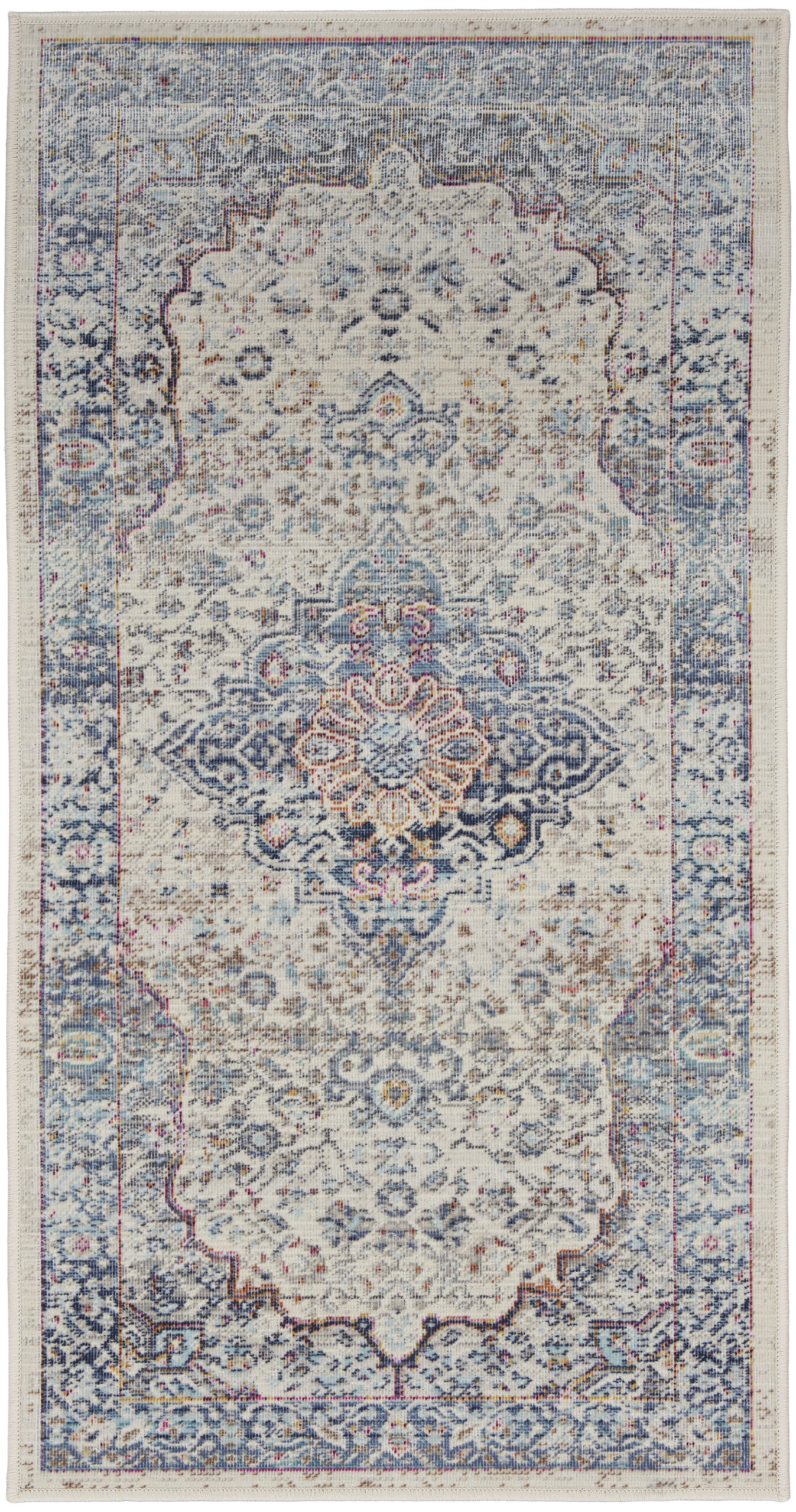 Nourison Vintage Kashan VKA07 Ivory Blue Area Rug