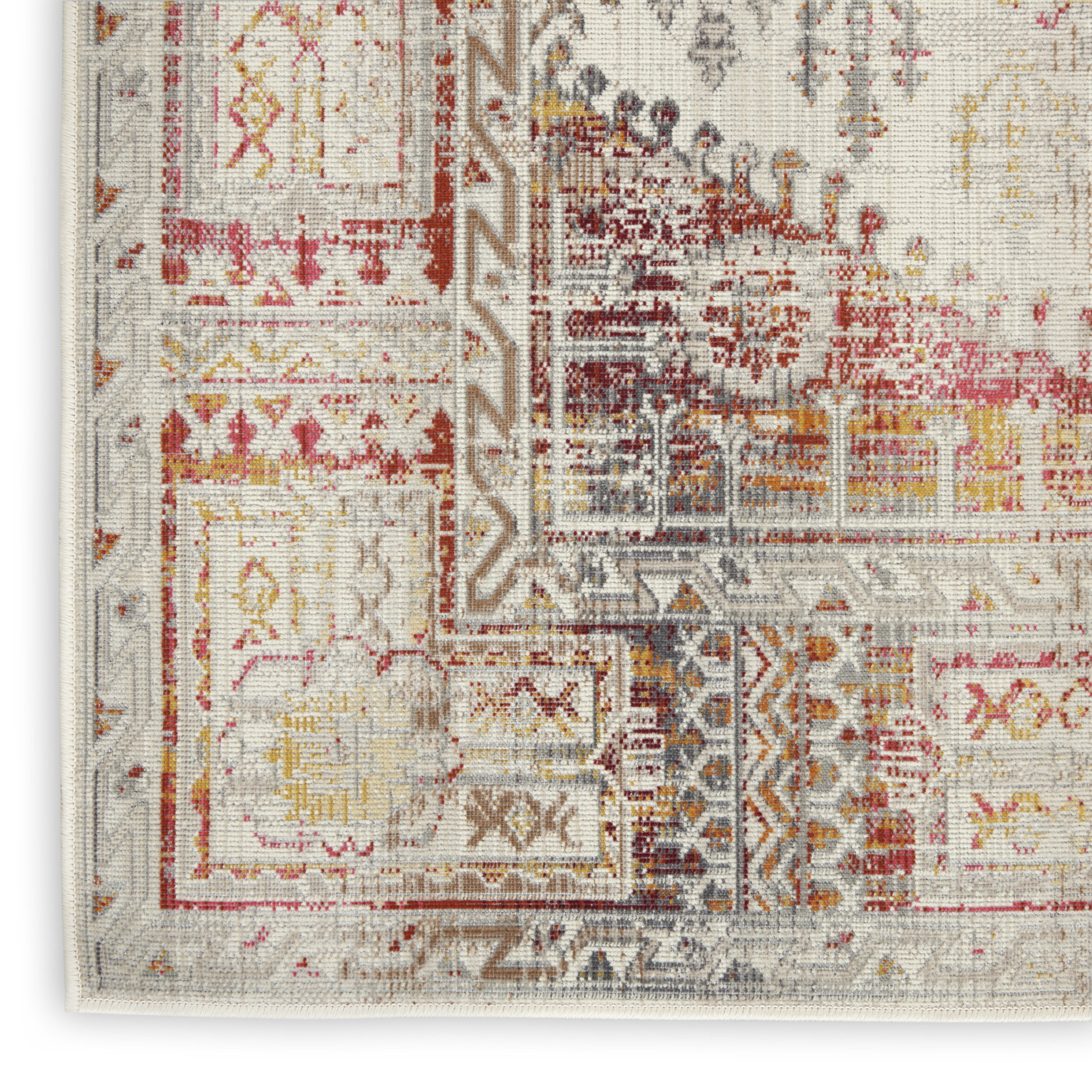 Nourison Vintage Kashan VKA08 Ivory Red Area Rug - Image 2