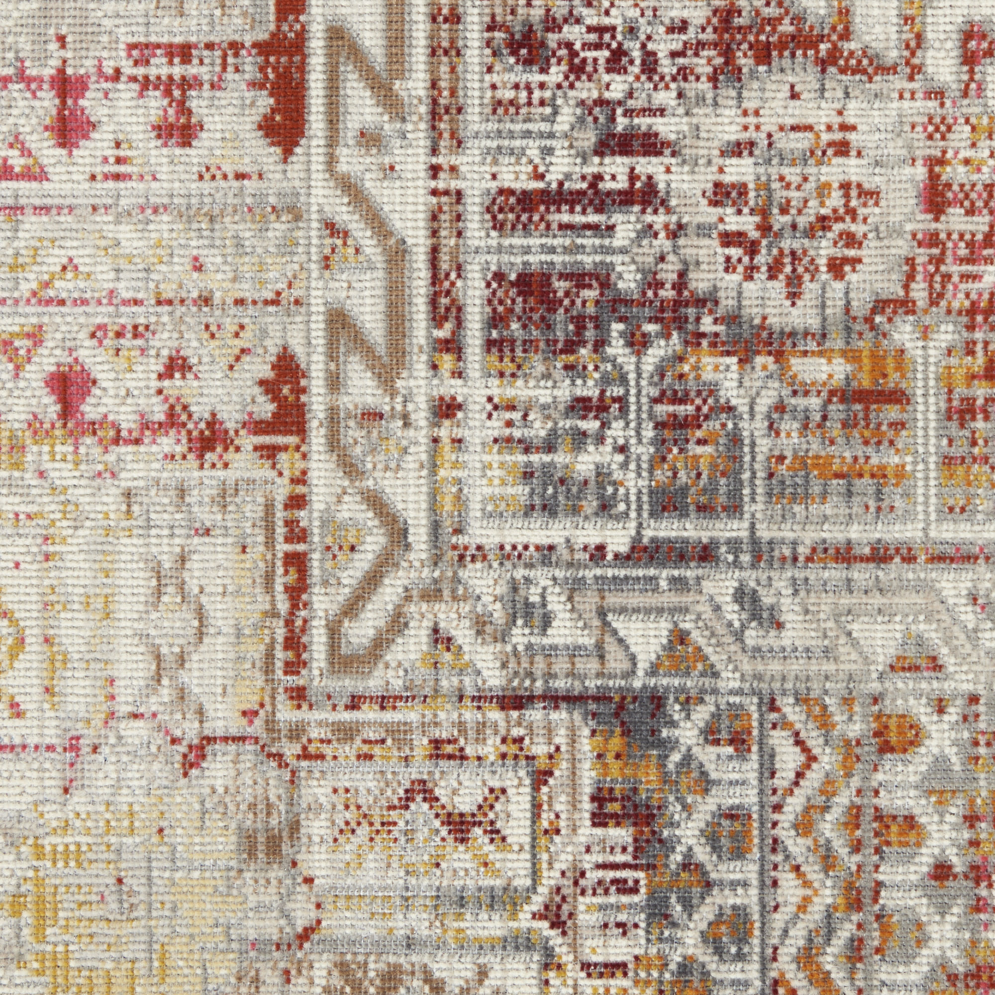 Nourison Vintage Kashan VKA08 Ivory Red Area Rug - Image 4