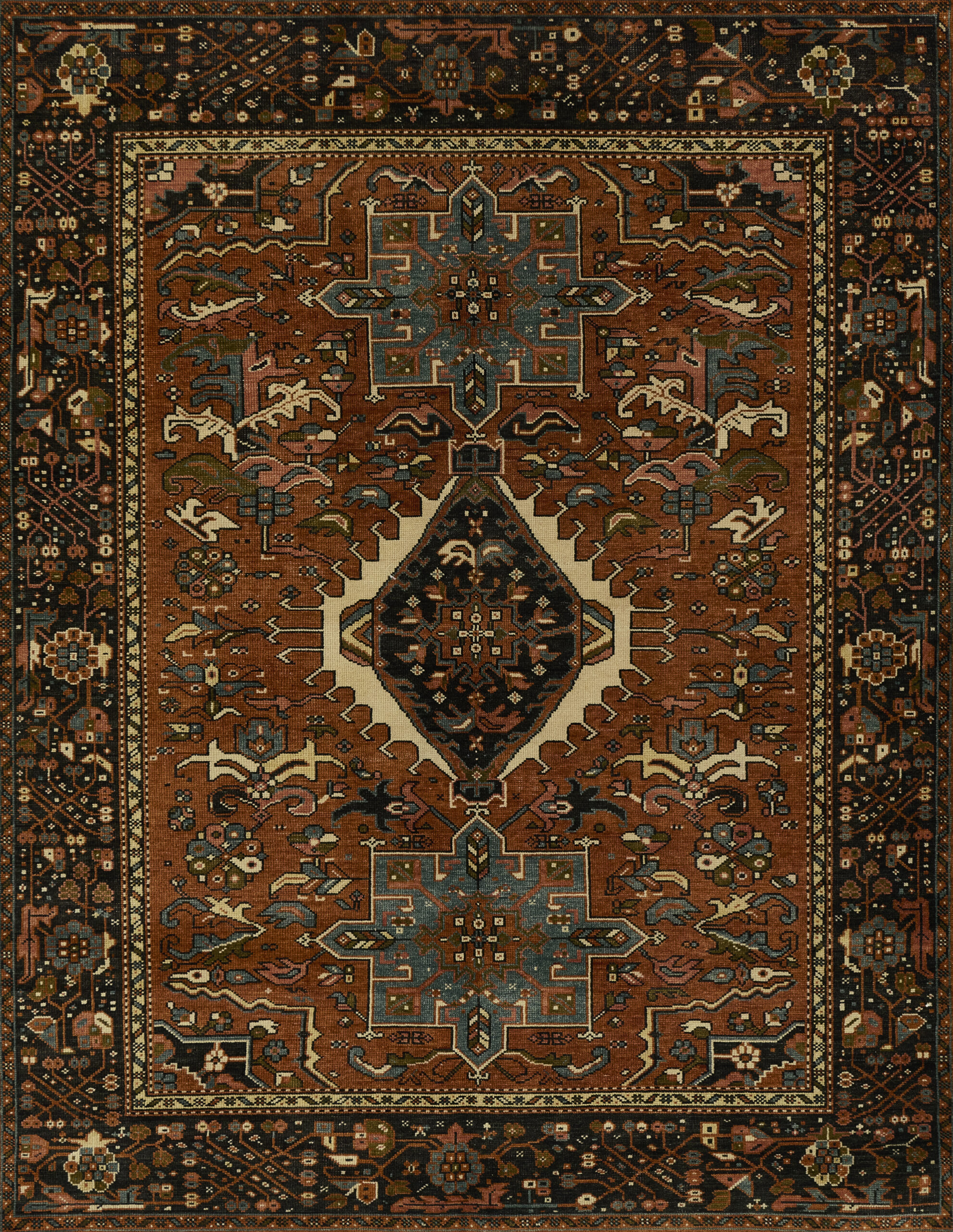 Momeni Karajeh KAJ-1 Red Area Rug
