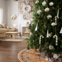 Alternative view of Momeni Vintage Tree Skirt VTS-1 Red Area Rug