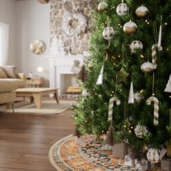 Alternative view of Momeni Vintage Tree Skirt VTS-2 Navy Area Rug